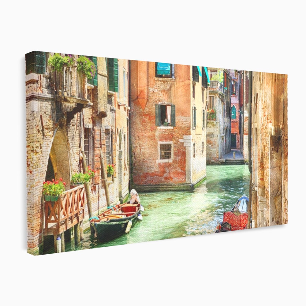 Tablou canvas cu tablou canvas cu peisaj din venetia, fara rama, pe sasiu de lemn